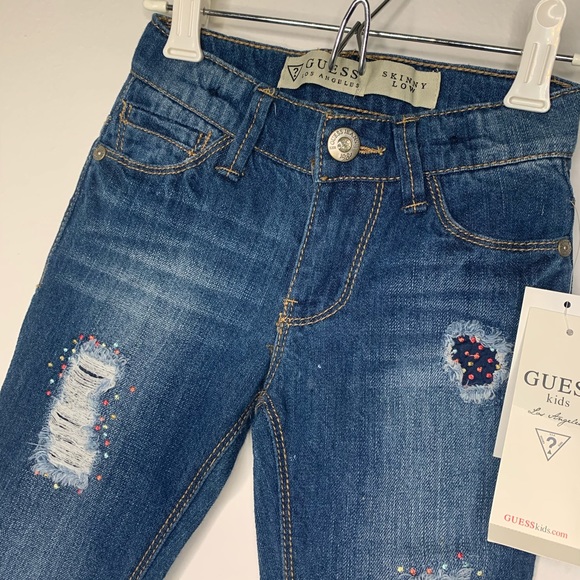 Guess little girls frayed jeans NWT 4t - Picture 5 of 6